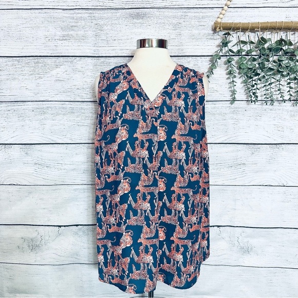 Evri Leopard Cheetah Print Sleeveless Pullover Tank Top Women’s Plus Size 1X - Picture 1 of 7